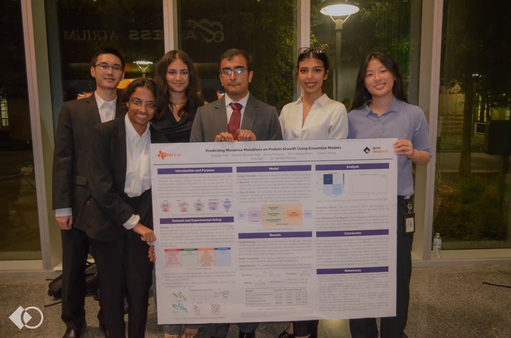 Members of the Helix team proudly presenting their poster, Spring 2025